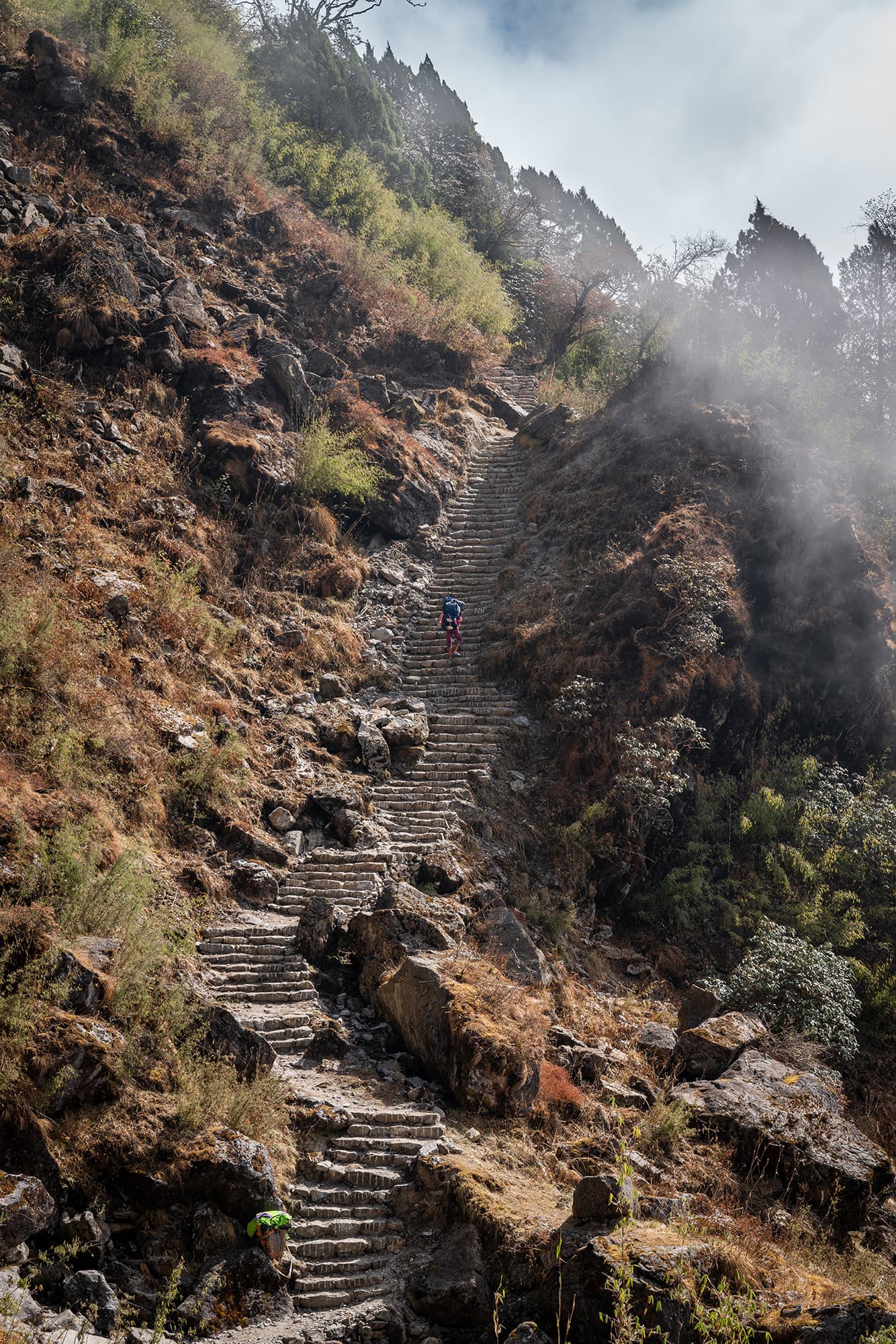Mountain stairs portrait